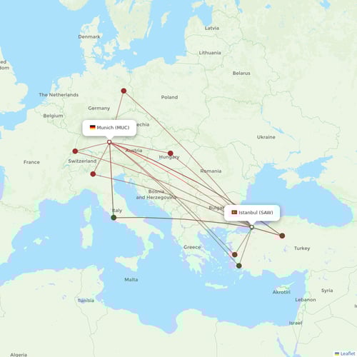 Pegasus flights between Istanbul and Munich