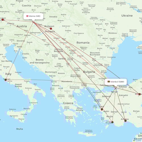 Pegasus flights between Istanbul and Vienna