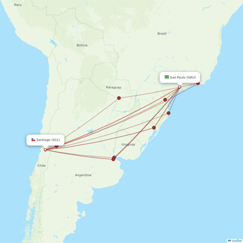 Sky Airline flights between Santiago and Sao Paulo