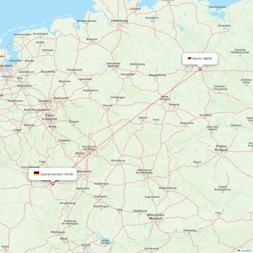 Danish Air flights between Saarbruecken and Berlin
