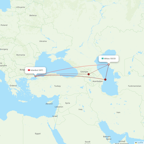 SCAT Airlines flights between Aktau and Istanbul