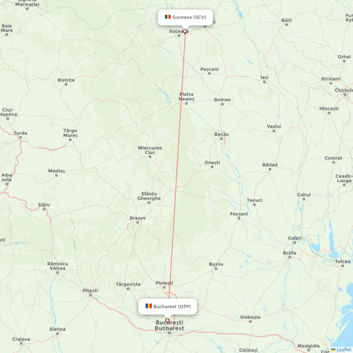 TAROM flights between Suceava and Bucharest