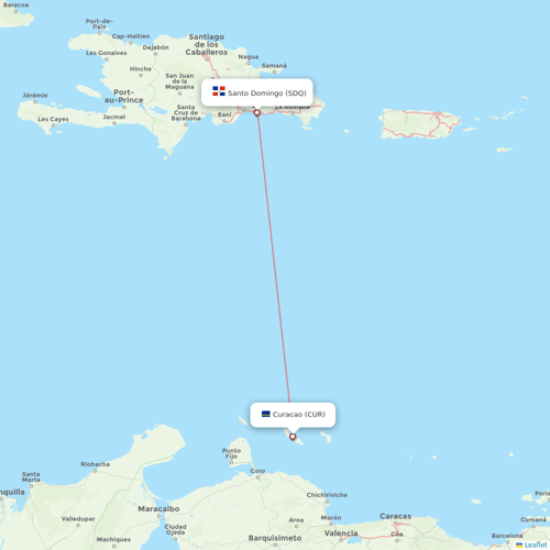 Asian Air flights between Santo Domingo and Curacao