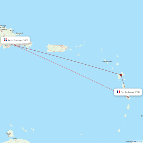 Sky High Aviation Services flights between Santo Domingo and Fort De France