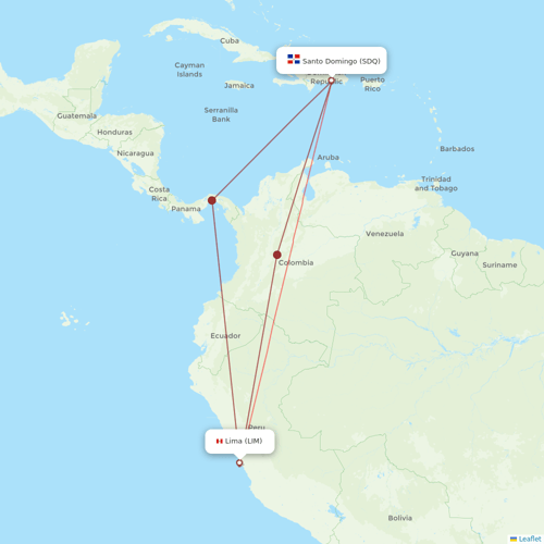 Asian Air flights between Santo Domingo and Lima