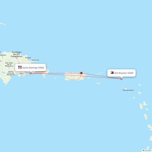 Asian Air flights between Santo Domingo and Sint Maarten