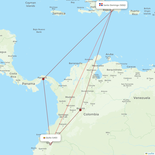 Asian Air flights between Santo Domingo and Quito