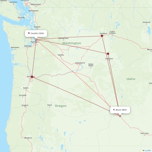 Alaska Airlines flights between Seattle and Boise