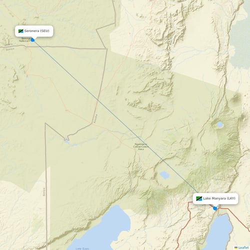 Auric Air flights between Seronera and Lake Manyara
