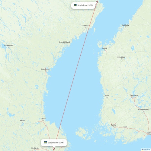 Scandinavian Airlines flights between Skelleftea and Stockholm