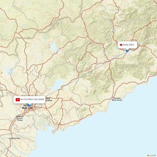 Bamboo Airways flights between Ho Chi Minh City and Dalat