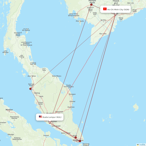 AirAsia flights between Ho Chi Minh City and Kuala Lumpur