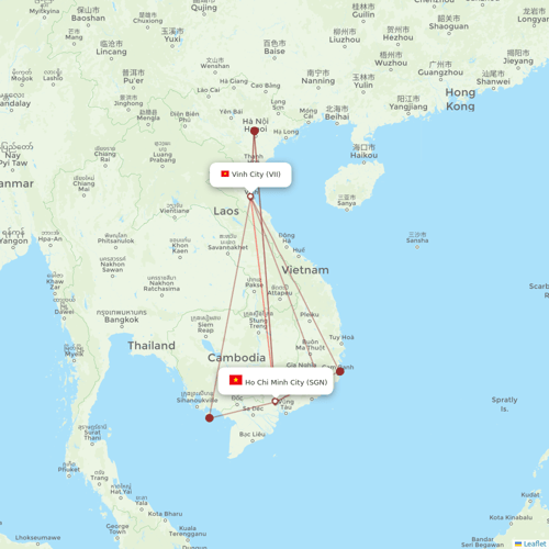 VietJet Air flights between Ho Chi Minh City and Vinh City