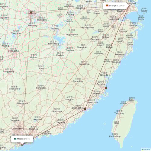 Air Macau flights between Shanghai and Macau