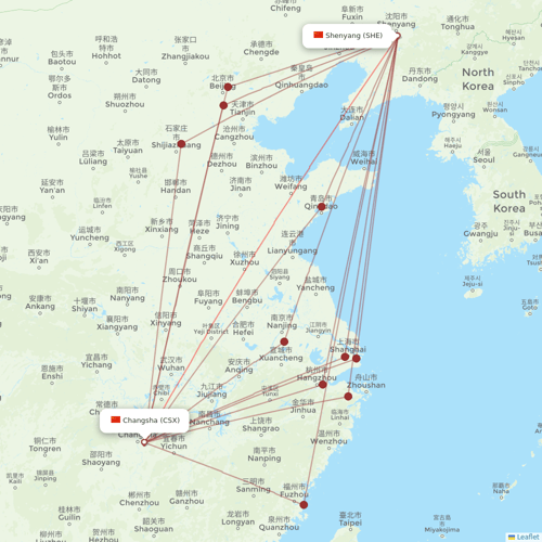 Kunming Airlines flights between Shenyang and Changsha