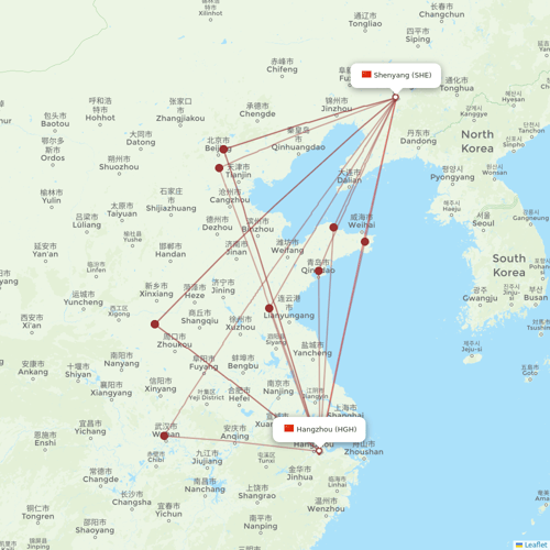 Jiangxi Airlines flights between Shenyang and Hangzhou