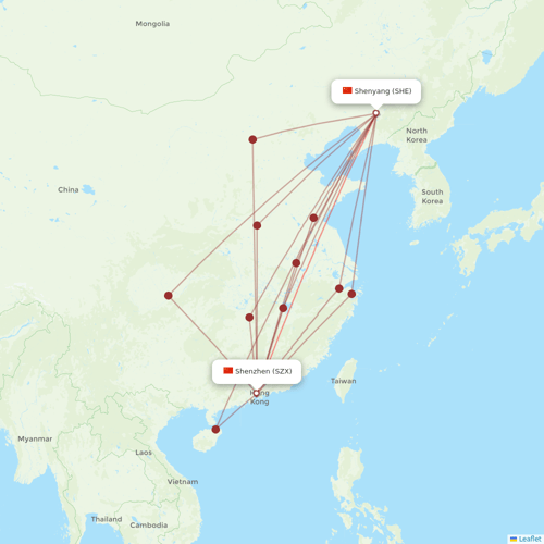 Jiangxi Airlines flights between Shenyang and Shenzhen