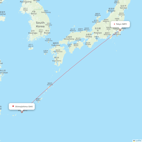 Jetstar Japan flights between Miyakojima and Tokyo