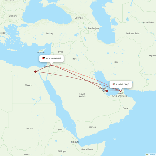 Air Arabia flights between Sharjah and Amman