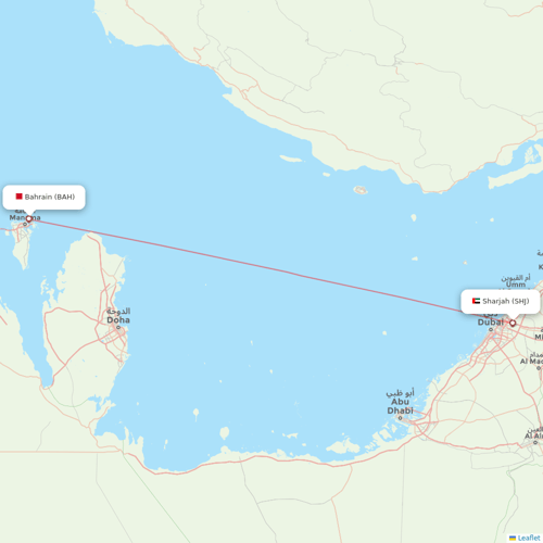 Air Arabia flights between Sharjah and Bahrain