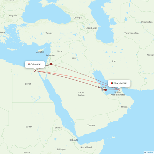 Nile Air flights between Sharjah and Cairo