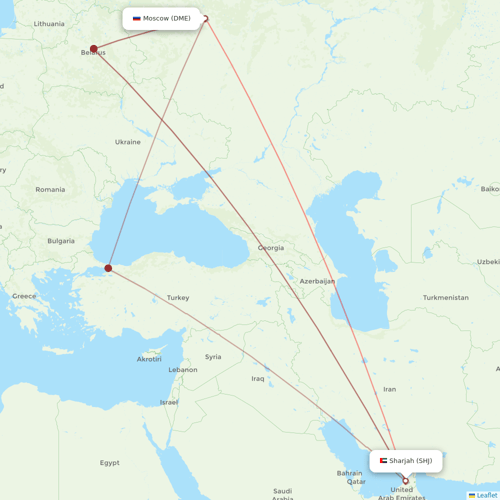 Air Arabia flights between Sharjah and Moscow