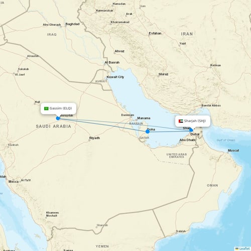 Air Arabia flights between Sharjah and Gassim