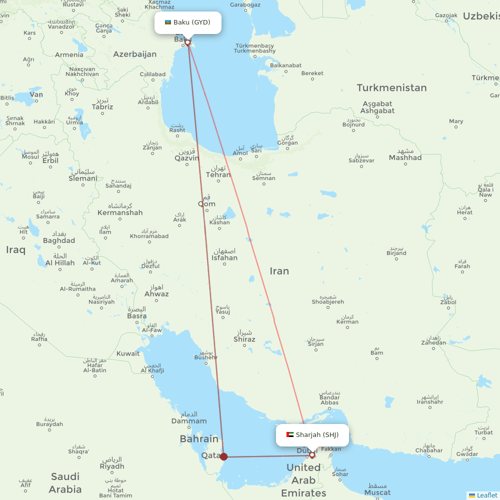 Air Arabia flights between Sharjah and Baku