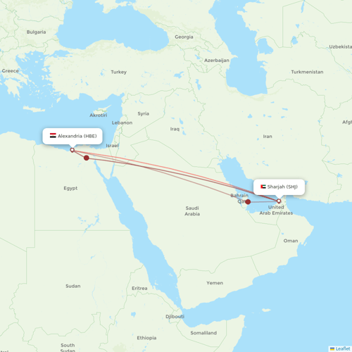 Air Arabia flights between Sharjah and Alexandria