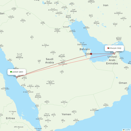 Air Arabia flights between Sharjah and Jeddah