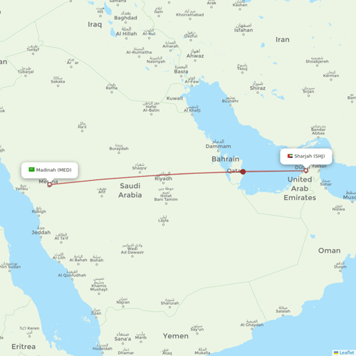 Air Arabia flights between Sharjah and Madinah