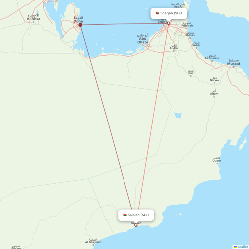 Air Arabia flights between Sharjah and Salalah