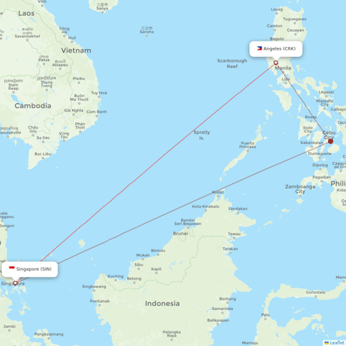 Jetstar Asia flights between Singapore and Angeles