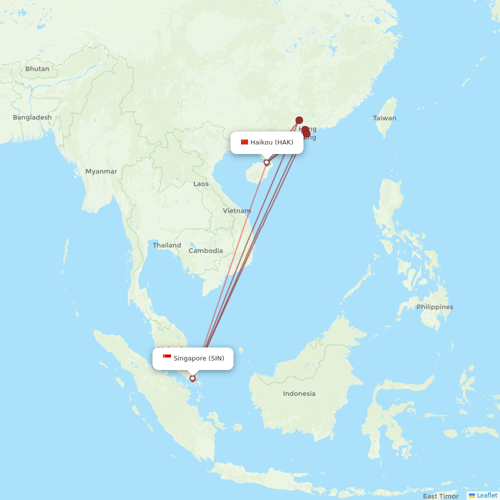 Jetstar Asia flights between Singapore and Haikou