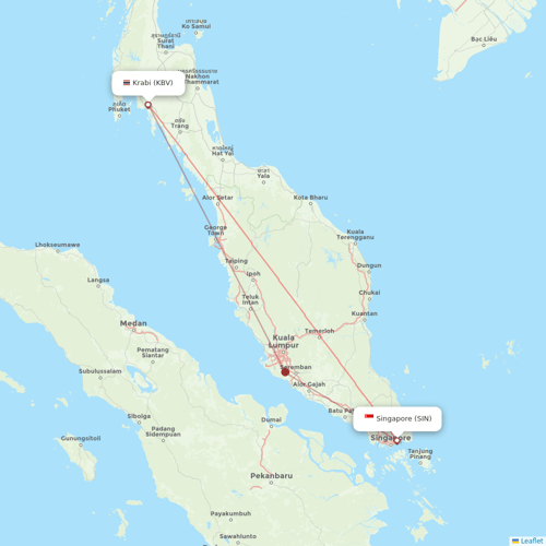 Jetstar Asia flights between Singapore and Krabi