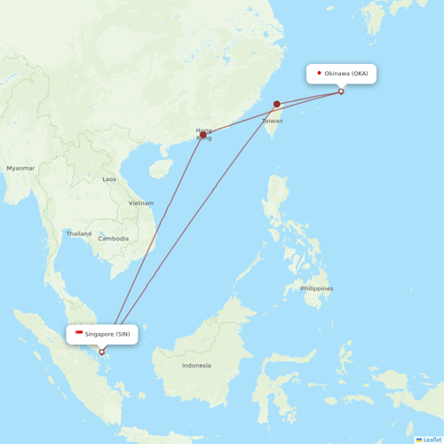 Jetstar Asia flights between Singapore and Okinawa