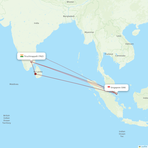 Air India Express flights between Singapore and Tiruchirappalli