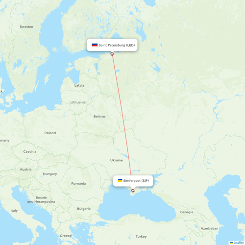 Nordavia Regional Airlines flights between Simferopol and Saint Petersburg