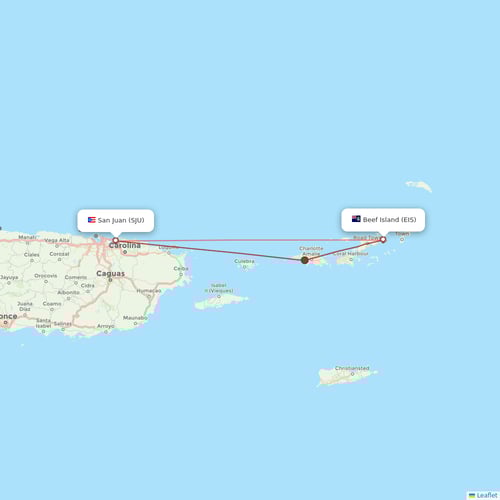 Cape Air flights between San Juan and Beef Island