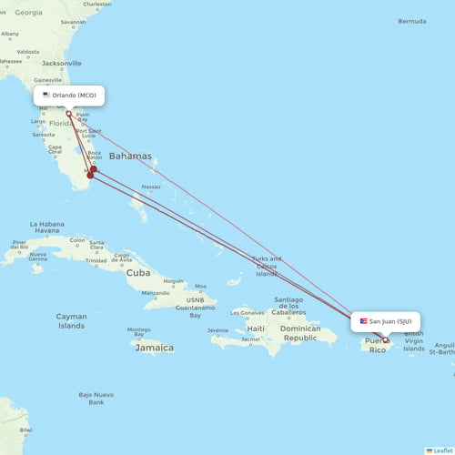 JetBlue Airways flights between San Juan and Orlando