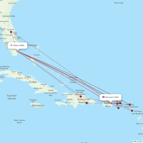 Frontier Airlines flights between San Juan and Miami