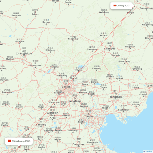 Beijing Capital Airlines flights between Shijiazhuang and Chifeng