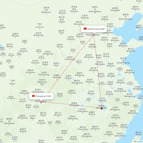 West Air (China) flights between Shijiazhuang and Chongqing