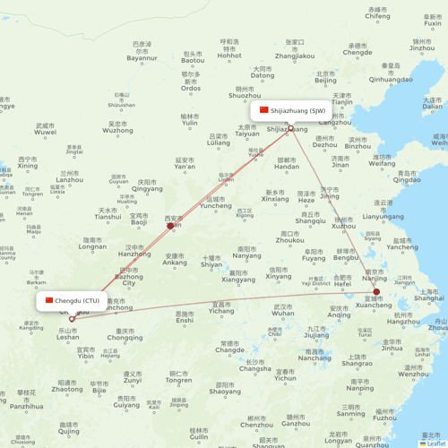 Tibet Airlines flights between Shijiazhuang and Chengdu
