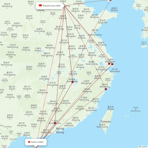 Hebei Airlines flights between Shijiazhuang and Haikou
