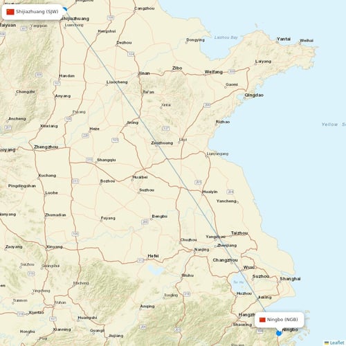 Hebei Airlines flights between Shijiazhuang and Ningbo