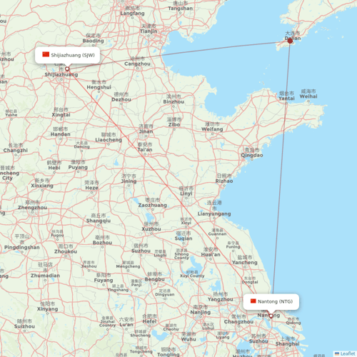 Hebei Airlines flights between Shijiazhuang and Nantong