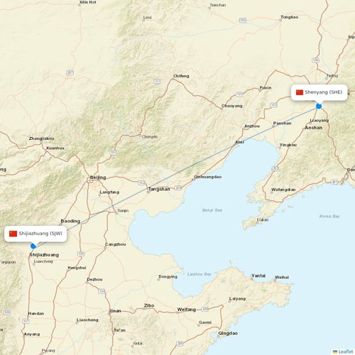 Hebei Airlines flights between Shijiazhuang and Shenyang