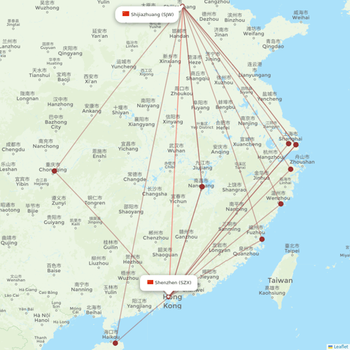Hebei Airlines flights between Shijiazhuang and Shenzhen
