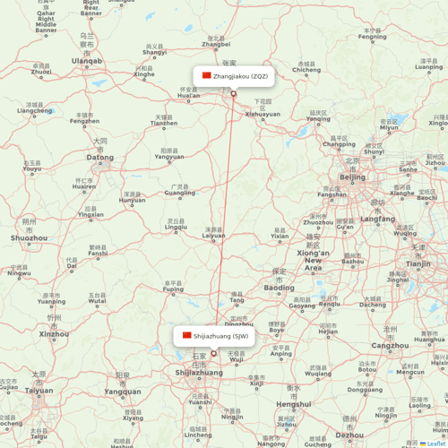 Beijing Capital Airlines flights between Shijiazhuang and Zhangjiakou